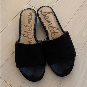 Sam Edelman Liliana black suede slide sandals sz 6